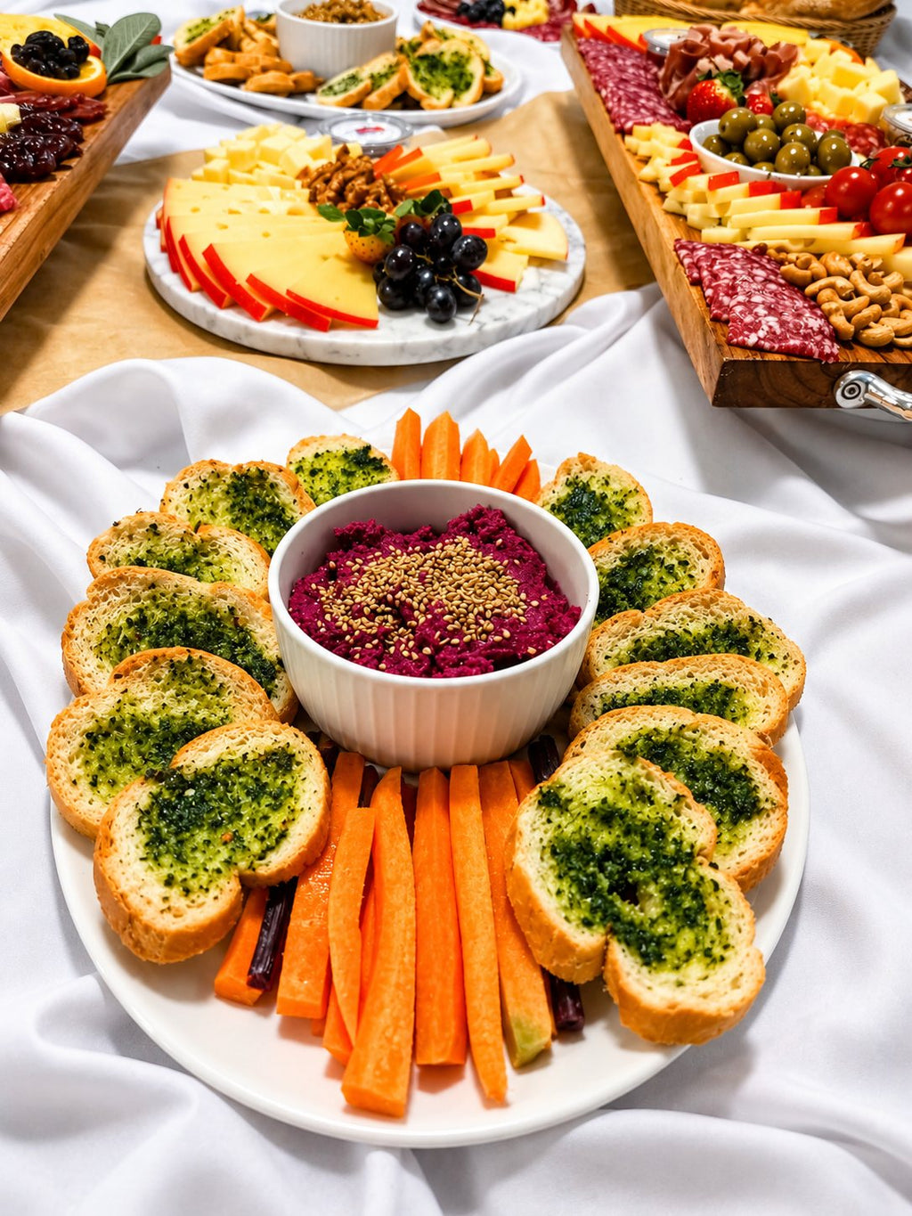 Isla Tropicana hummus de remolacha con bruschettas – La Tabla del Este, Punta del Este